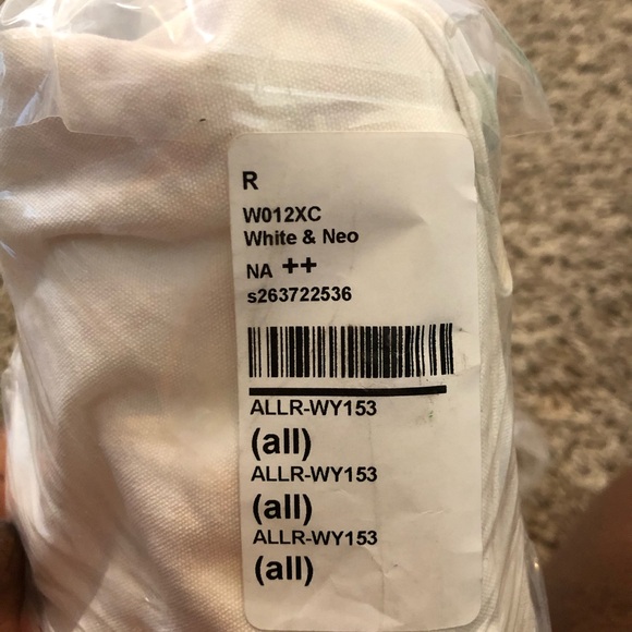 ALLSAINTS Access All Areas Tote in White & Neon Pink canvas tote bag - Picture 4 of 5